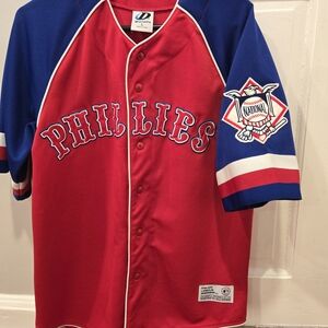 Red and Blue Phillies Baseball Jersey